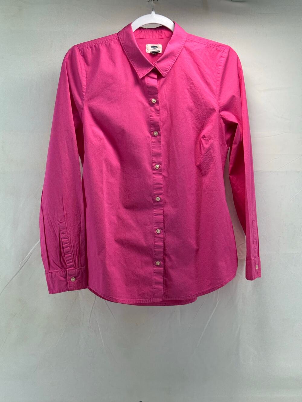 Women’s hot pink M Old Navy button up blouse office tailored